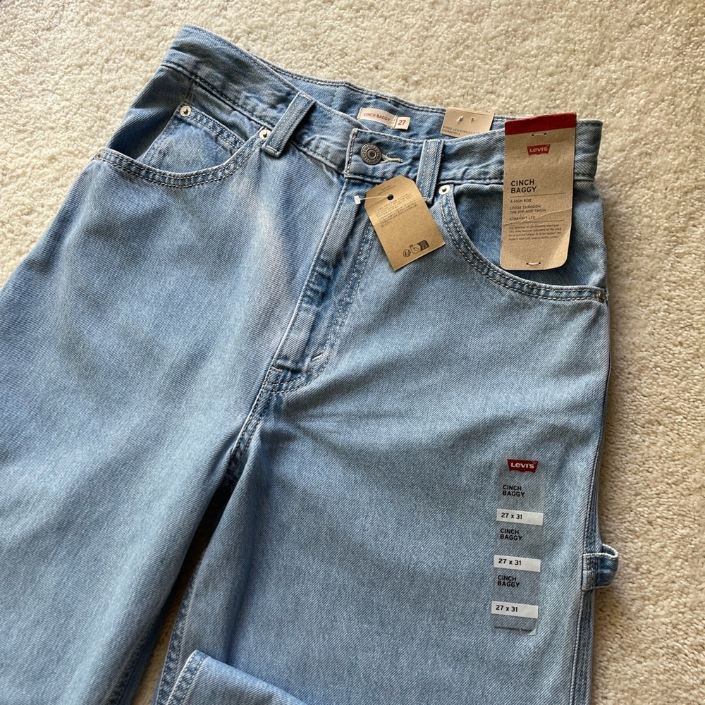 NWT Levi's Cinch Baggy High Rise Women's Jeans Size 27/31 - Picture 2 of 14